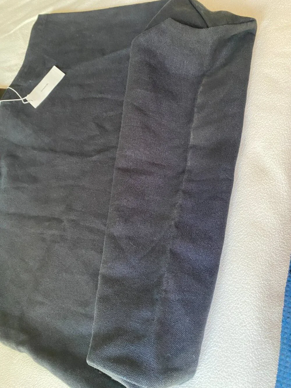 Vince Kendall Conrad Tote Bag Black Canvas Leather Handles NWT